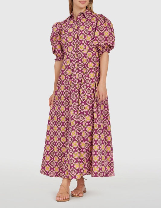 Puff Sleeves Long Dress