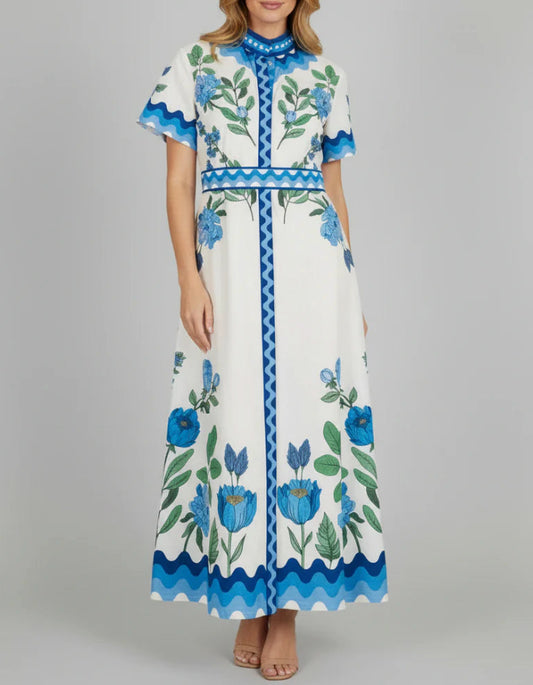 Wildflower Blue Short Sleeve Dress