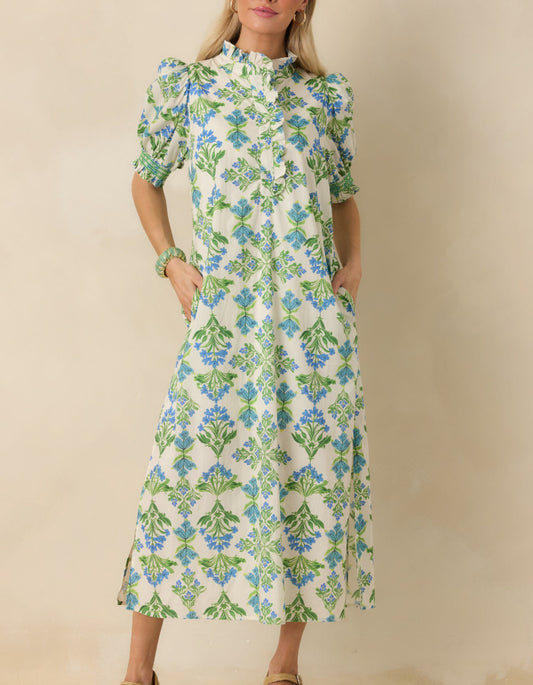 Ruffle Neck Maxi Dress