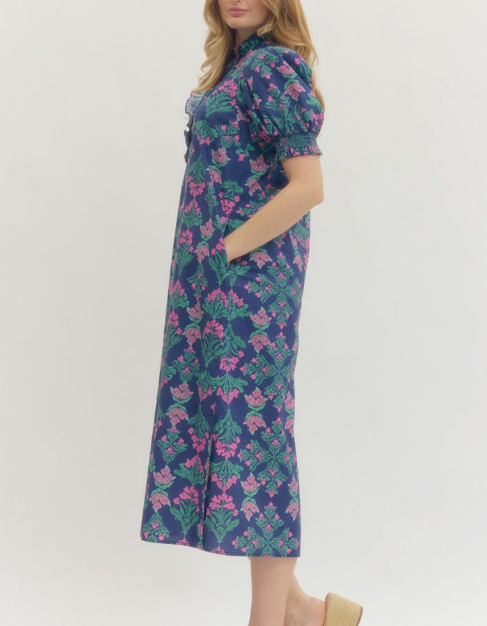 Ruffle Neck Maxi Dress