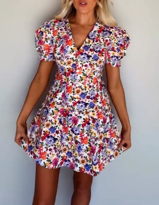 Multicolor Mini Dress