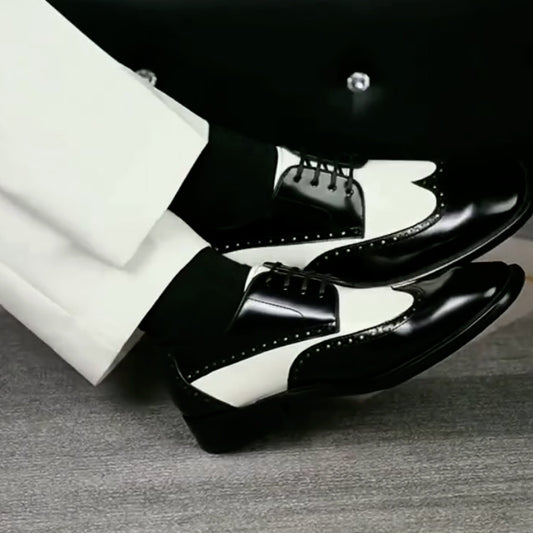 Black-White Leather Shoes