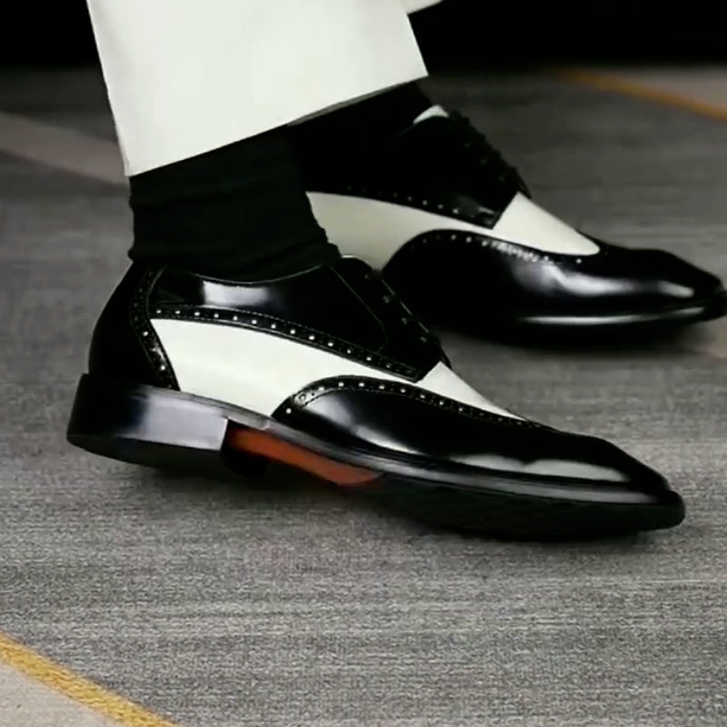 Black-White Leather Shoes