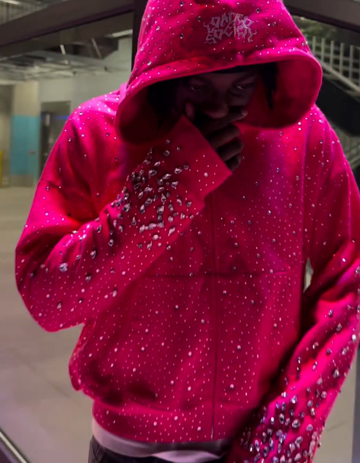 Rose Rhinestone Loose Jacket