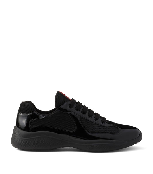 Patent Leather-Mesh Sneakers