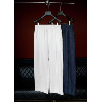 Linen Stand-Up Collar Shirt And Pants Two-Piece Set