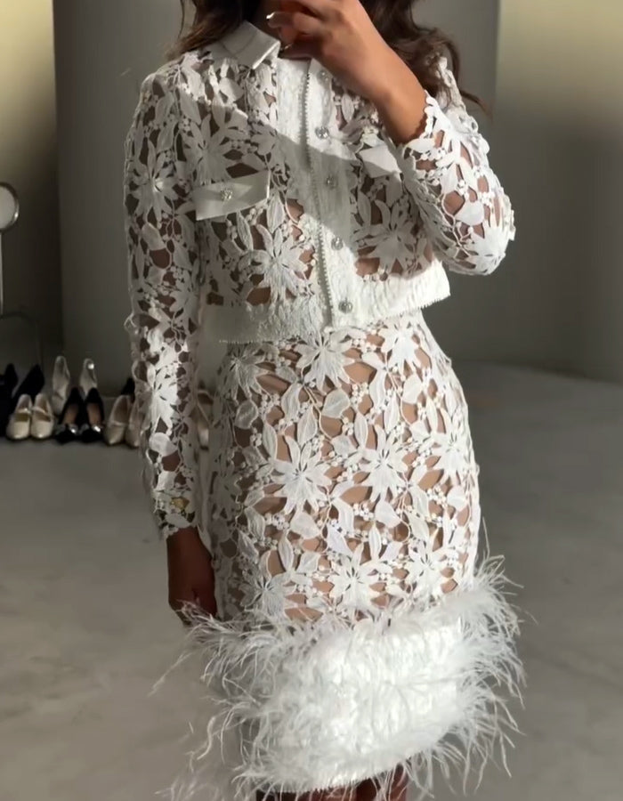 White Chic Two-Piece Dress