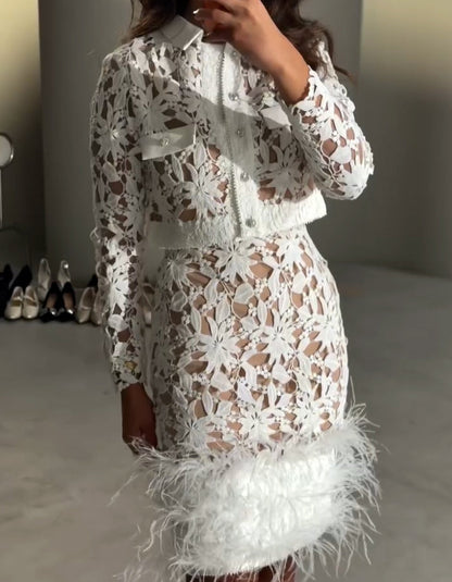 White Chic Two-Piece Dress