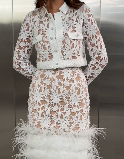 White Chic Two-Piece Dress