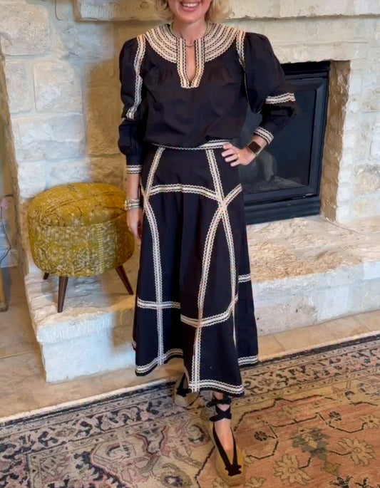 Black Casual Line Dress