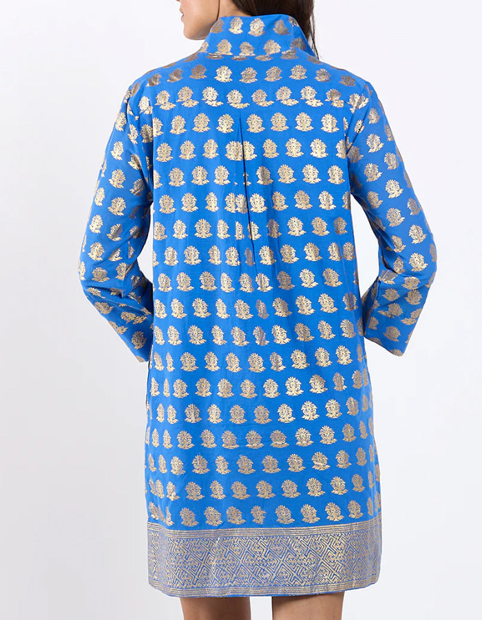 Print Stand Collar Dress