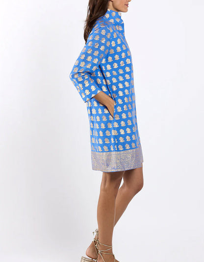 Print Stand Collar Dress