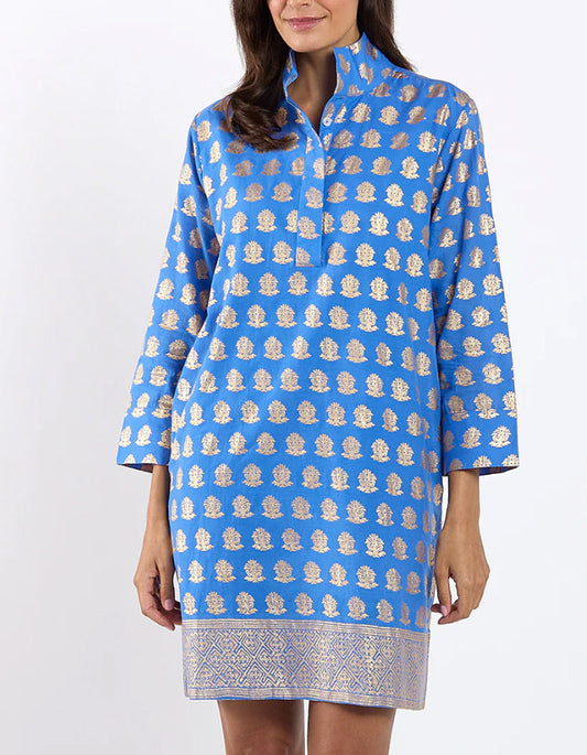 Print Stand Collar Dress