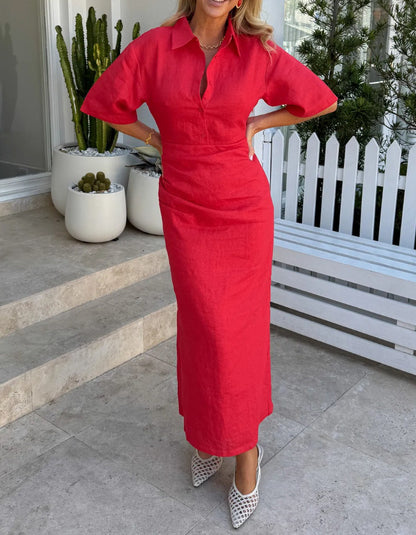Red Long Casual Dress