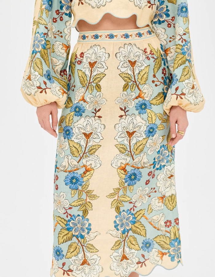 Garden Scarf Midi Dress