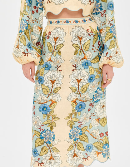 Garden Scarf Midi Dress