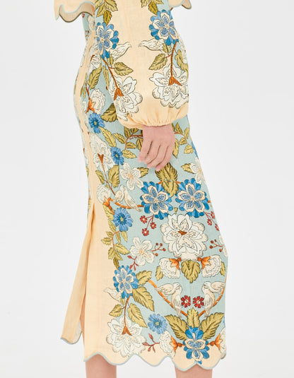 Garden Scarf Midi Dress