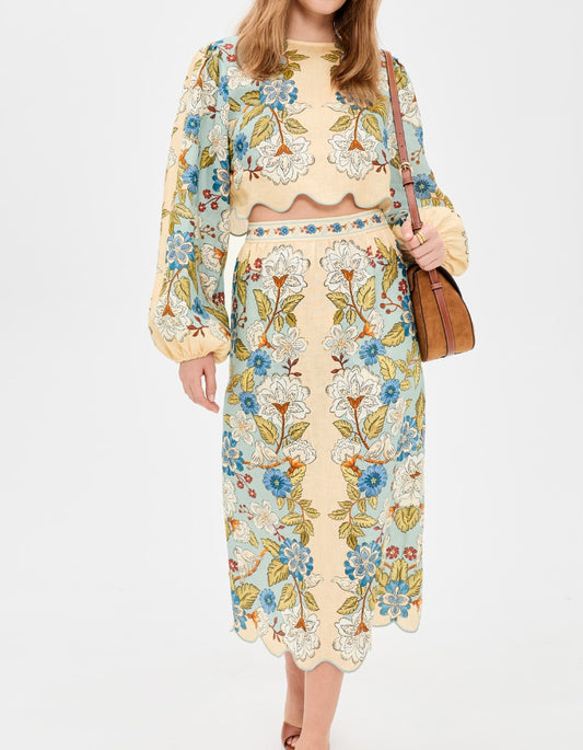Garden Scarf Midi Dress