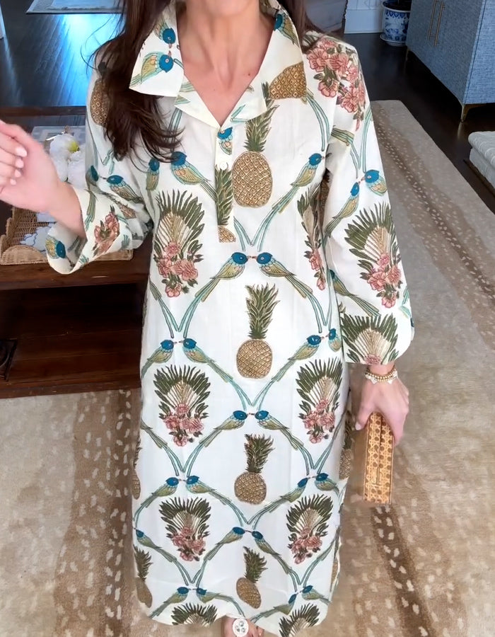 Fruit Printing Shirt Dress