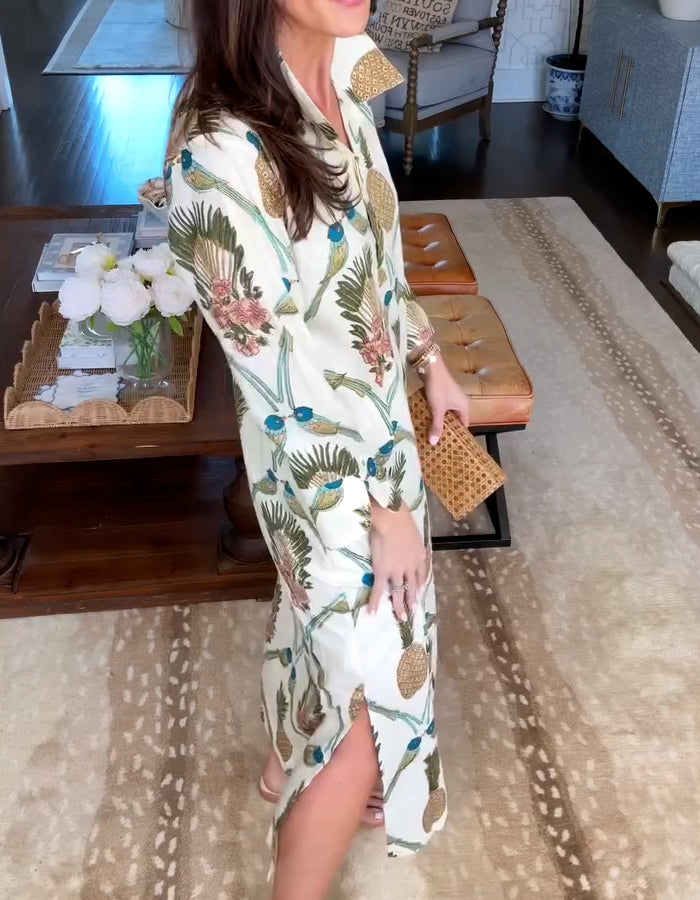 Fruit Printing Shirt Dress