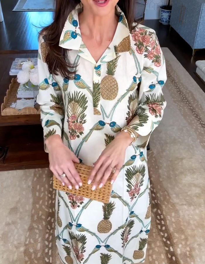 Fruit Printing Shirt Dress