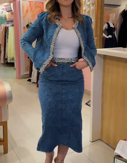 Denim Crystal Dress