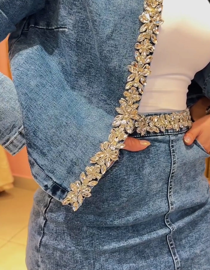 Denim Crystal Dress