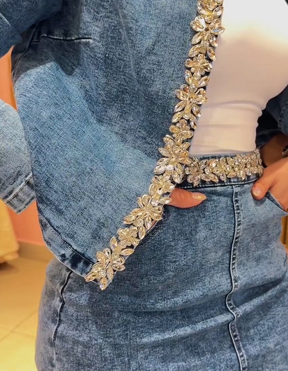 Denim Crystal Dress