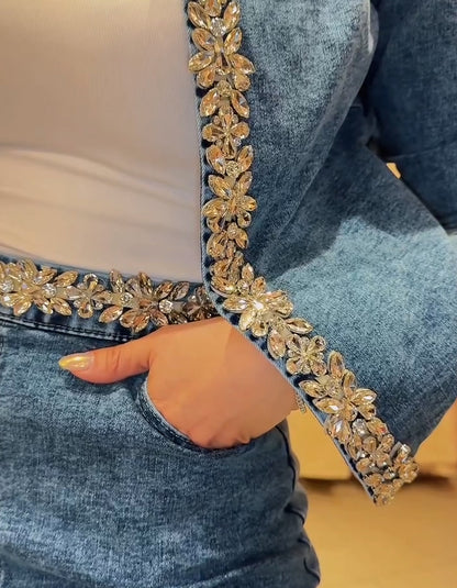 Denim Crystal Dress