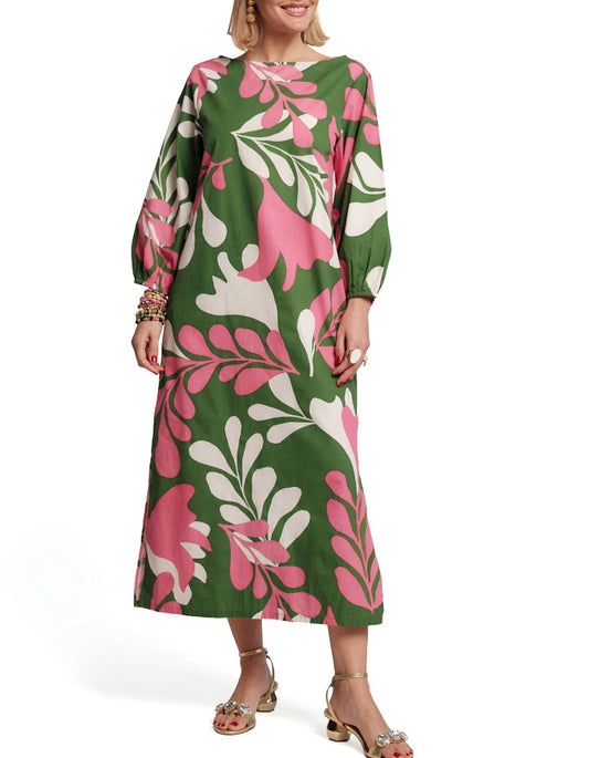 Modern Palm Print Dress