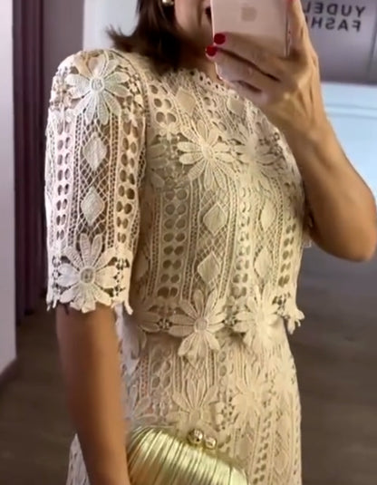 Beige Casual Dress