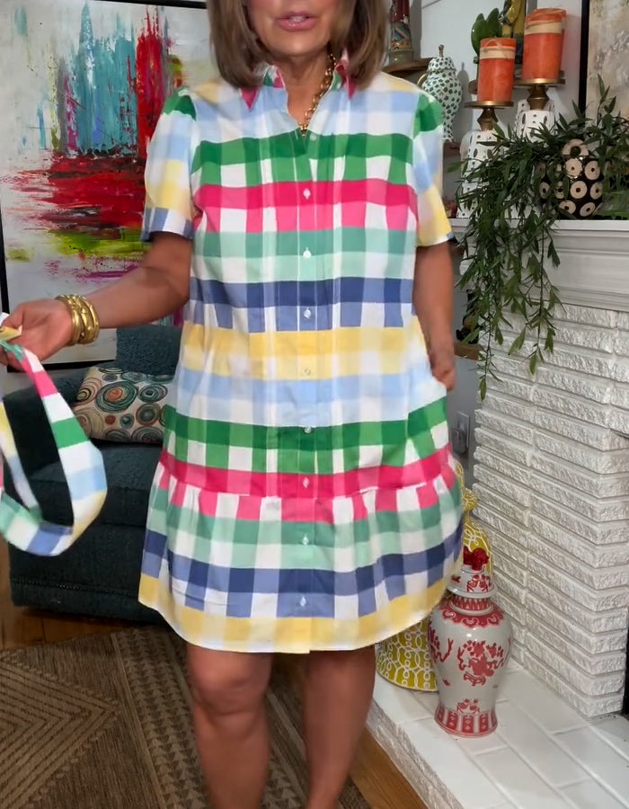 Colorful Plaid Casual Dress