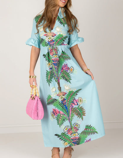 Bright Short Sleeve Dress