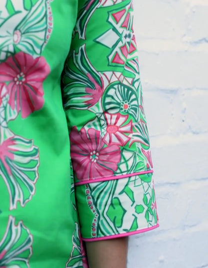 Green Flower Print Dress