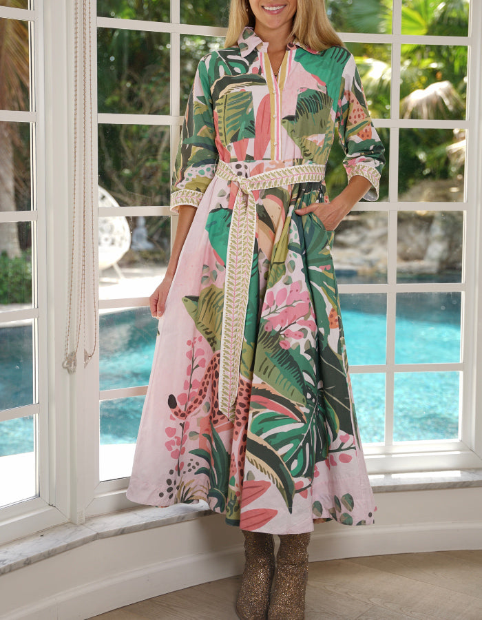 Holiday Print Maxi Dress