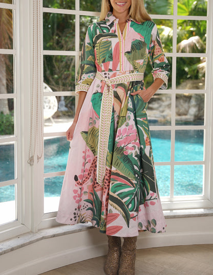 Holiday Print Maxi Dress