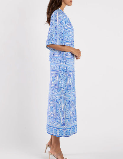 Blue Printed Dress