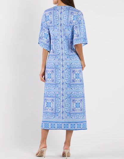 Blue Printed Dress