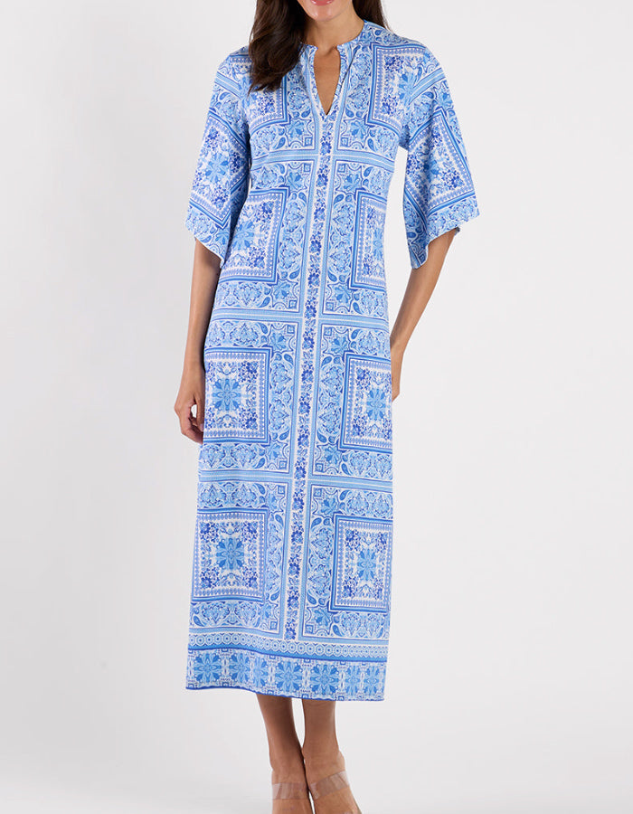Blue Printed Dress