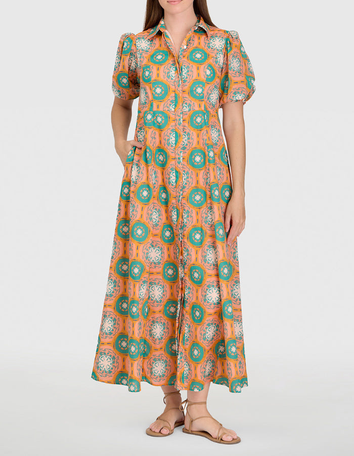Puff Sleeves Long Dress