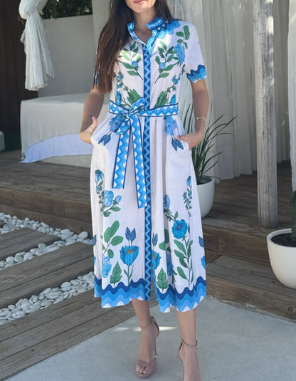 Wildflower Blue Short Sleeve Dress