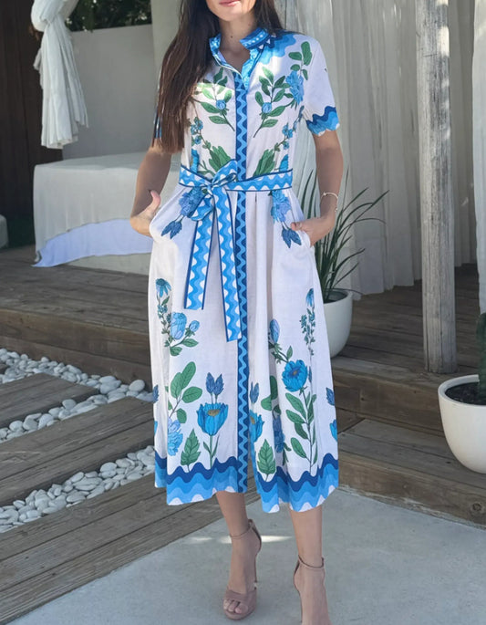 Wildflower Blue Short Sleeve Dress