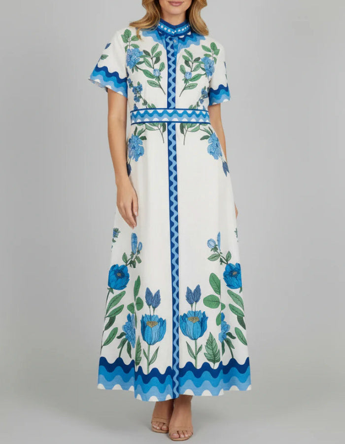 Wildflower Blue Short Sleeve Dress