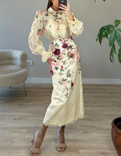 Rose Lace Two-Pieces Dress