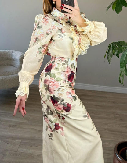 Rose Lace Two-Pieces Dress
