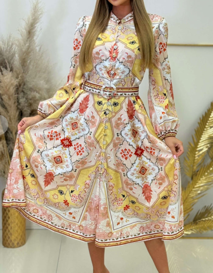 Printing With Belt Dress