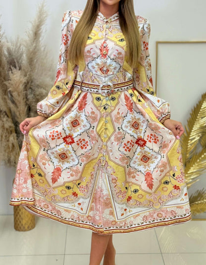 Printing With Belt Dress