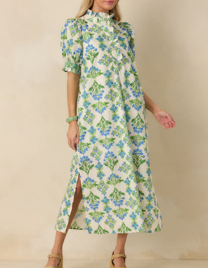 Ruffle Neck Maxi Dress