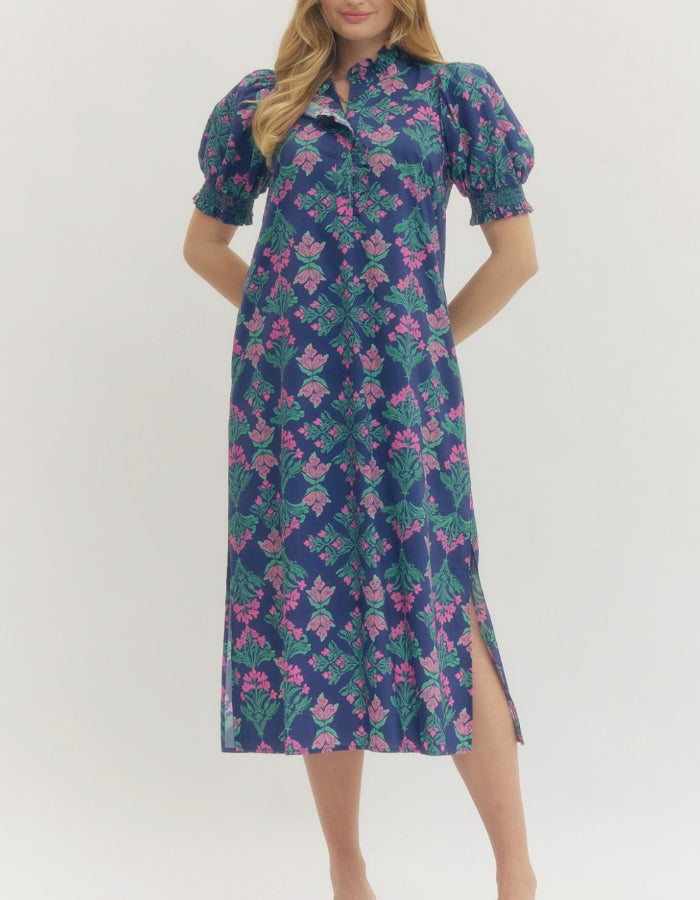 Ruffle Neck Maxi Dress