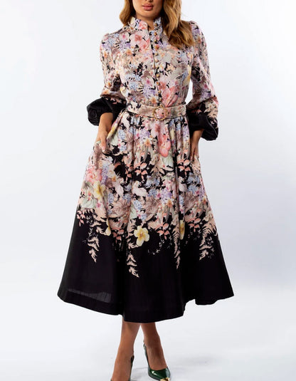 Elegant Floral Midi Dress